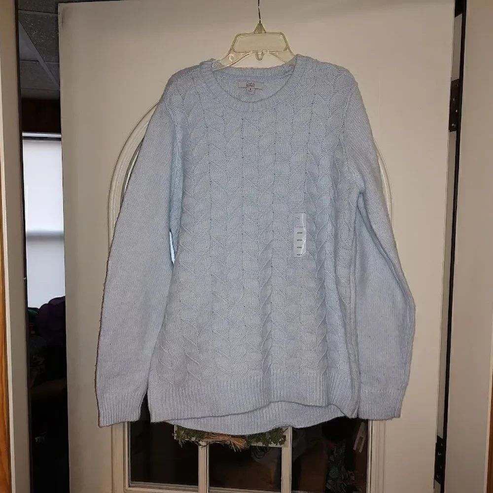 New Croft & Barrow Light Blue Extra Cozy Sweater Women's M